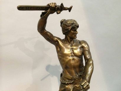 Henri GAUQUIE (1858 - 1927) Guerrier gaulois,...