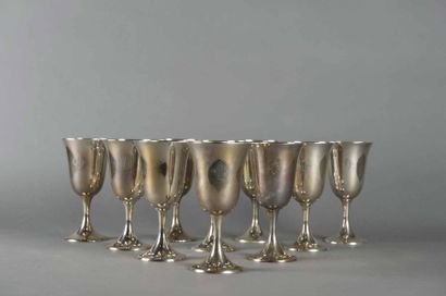 GORHAM, New York 10 coupes sur pied en argent,...