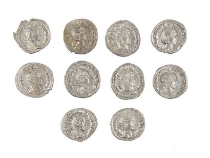 LOT de 10 antoniniens d HOSTLIEN, HERENNIA...