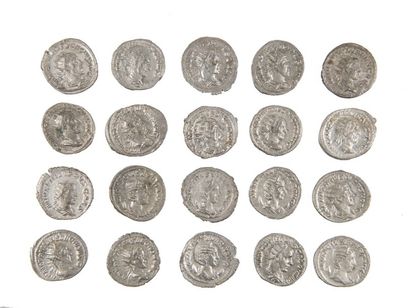 LOT de 20 antoniniens de TRAJAN DECE, PHILIPPEII...