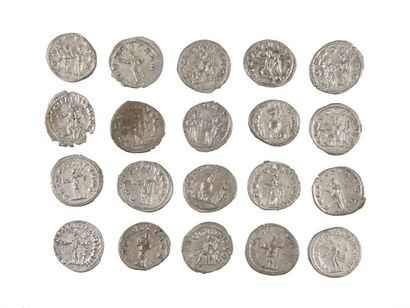 LOT de 20 antoniniens de TRAJAN DECE, PHILIPPEII...