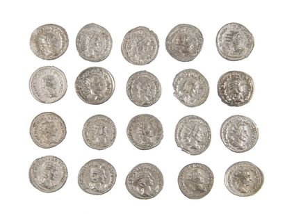 LOT de 20 antoniniens de TRAJAN DECE, PHILIPPEII...