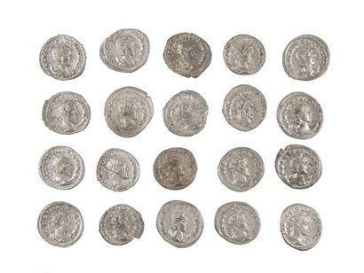 LOT de 20 antoniniens de TRAJAN DECE, PHILIPPEII...