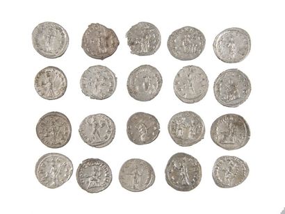 LOT de 20 antoniniens de TRAJAN DECE, PHILIPPEII...