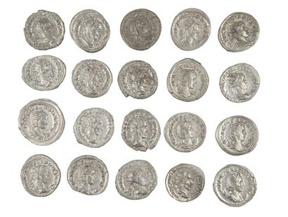 LOT de 20 antoniniens de TRAJAN DECE, PHILIPPEII...