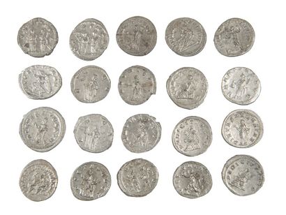 LOT de 20 antoniniens de TRAJAN DECE, PHILIPPEII...