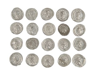 LOT de 20 antoniniens de TRAJAN DECE, PHILIPPEII...
