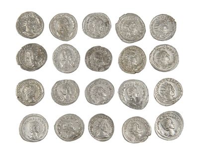 LOT de 20 antoniniens de TRAJAN DECE, PHILIPPEII...