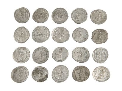 LOT de 20 antoniniens de TRAJAN DECE, PHILIPPEII...