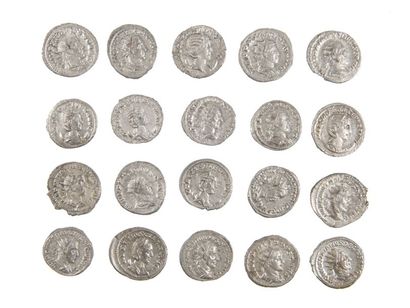 LOT de 20 antoniniens de TRAJAN DECE, PHILIPPEII...