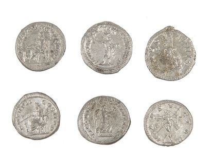 LOT de 6 antononiens de CARACALLA et ELAGABALE...