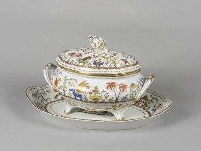 Le TALLEC Soupière ovale en porcelaine et...