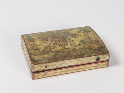 Coffret à jetons en bois à décor 