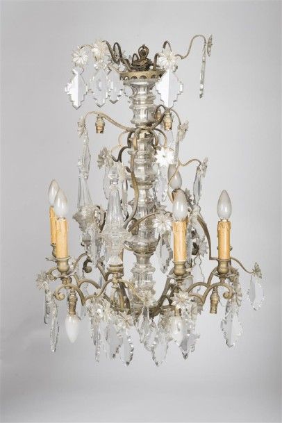 Lustre cage à pampilles et poignards et étoiles...
