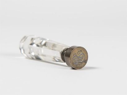 Cachet manche en cristal taillé, matrice...