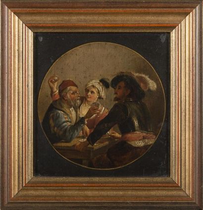 Ecole flammande 19ème siècle Les buveurs...