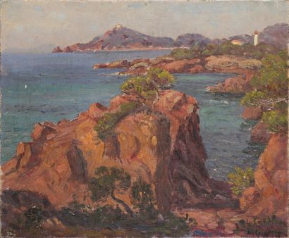 L COINDREAU Cote Esterel Huile sur toile...