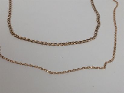 Deux chaînes en or jaune (750) 18K (maille...