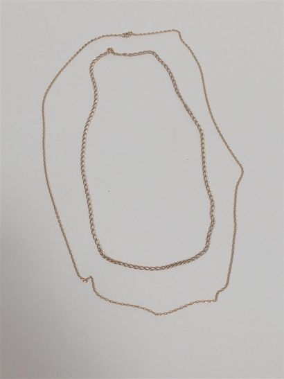 Deux chaînes en or jaune (750) 18K (maille...