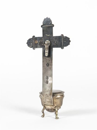 Croix bénitier en métal argenté et argent
(remontage)
H...