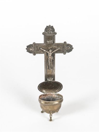 Croix bénitier en métal argenté et argent
(remontage)
H...