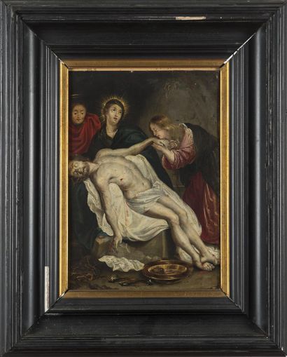 Ecole 18ème siècle 
Piéta avec Vierge, Saint...