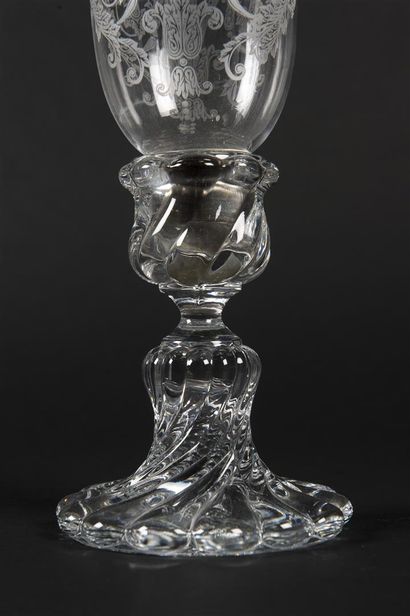 BACARRAT
Photophore en cristal, verre en...