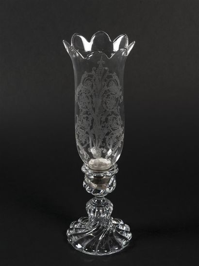 BACARRAT
Photophore en cristal, verre en...