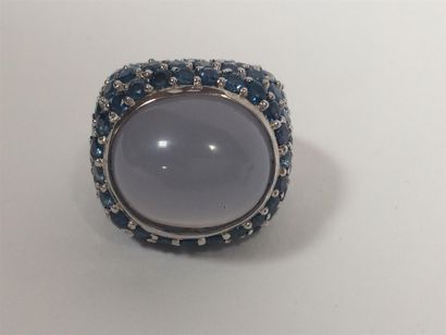 Importante bague boule en argent (925), monture...