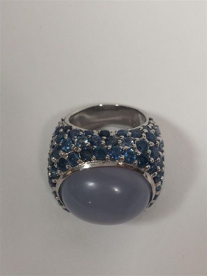 Importante bague boule en argent (925), monture...