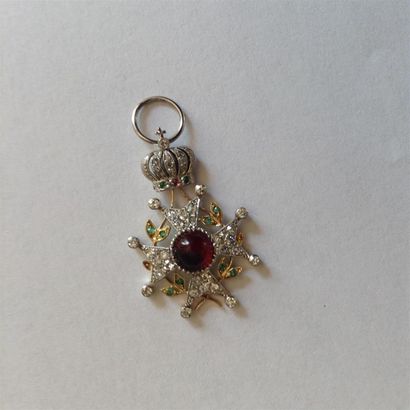 Pendentif en or jaune (750) 18K et platine,...