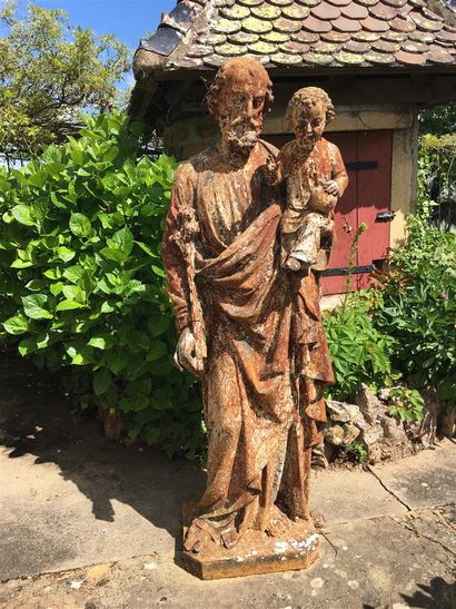 Saint Joseph et l'Enfant 
Sujet en fonte