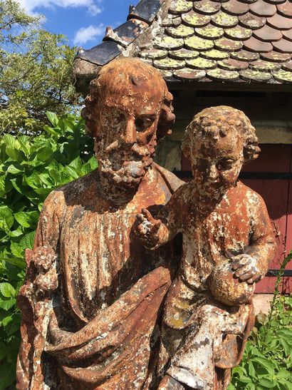 Saint Joseph et l'Enfant 
Sujet en fonte