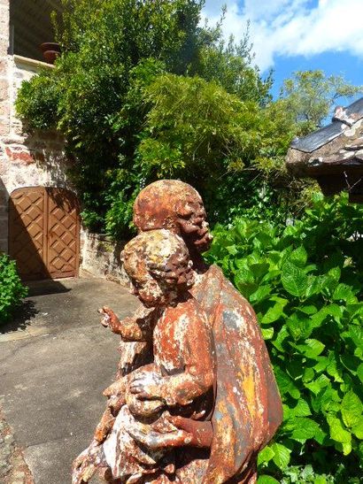 Saint Joseph et l'Enfant 
Sujet en fonte