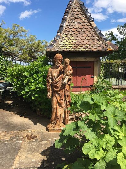 Saint Joseph et l'Enfant 
Sujet en fonte