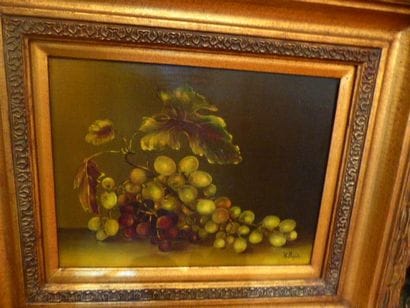 VEYRAT Raisin Huile sur toile