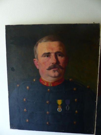 Ecole 19ème
Portrait d'un militaire et sa...