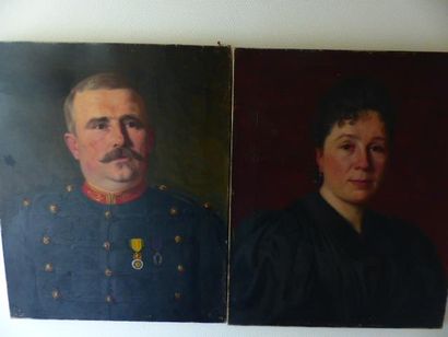 Ecole 19ème
Portrait d'un militaire et sa...