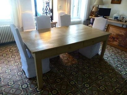 Table de ferme en bois laqué ouvrant par...