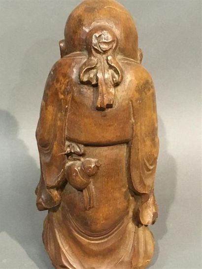 Chine Sculpture bambou Dieu de la longévité
H...