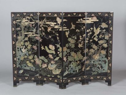 Paravent genre Coromandel Chine 19e
H: 110...