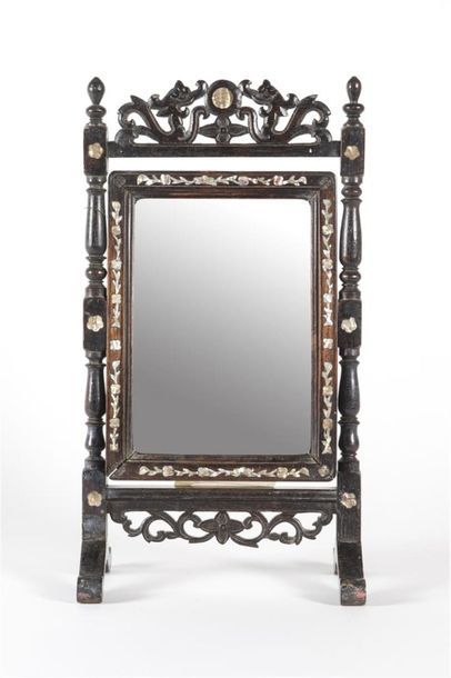 Indochine, Miroir de table en bois de fer,...