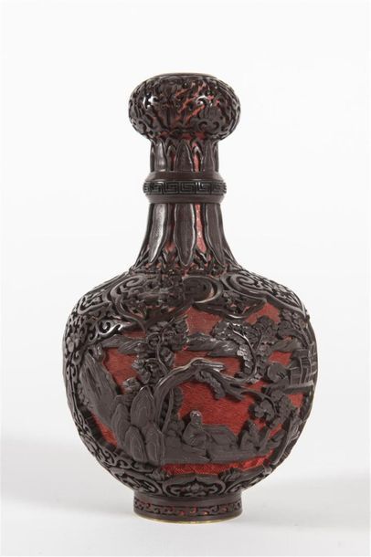 Paire de vases en laque de Chine
H : 24 ...
