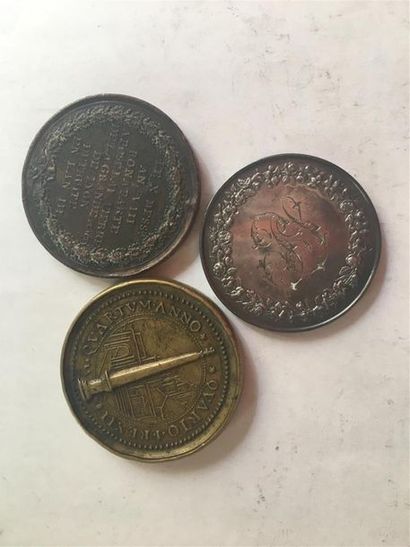 LOT DE 3 MEDAILLES BRONZE ET ARGENT MEDAILLE...