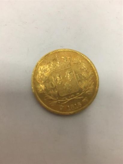Une pièce de 40 francs or Louis XVIII 18...