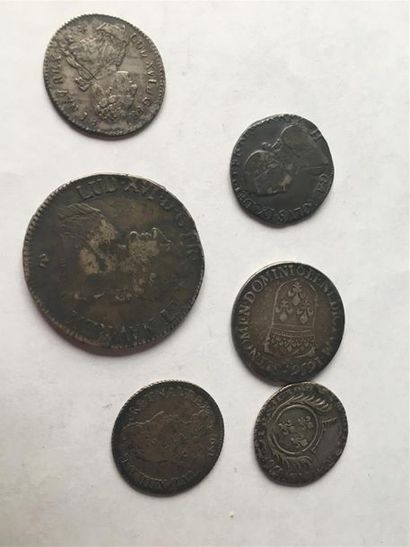 LOT DE 6 PIECES ROYALES EN ARGENT ECU 1781...