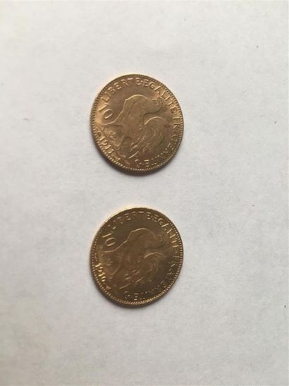 Deux pieces de10 francs or 