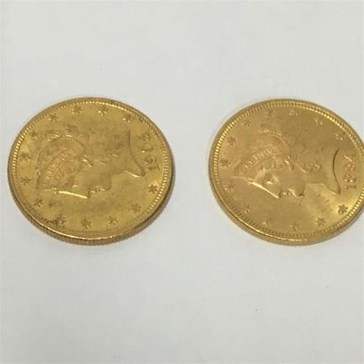 Deux pièces en or 10 dollars 