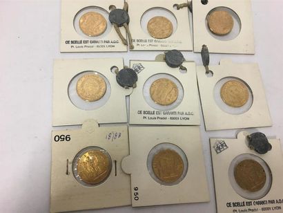 Neuf pièces de 20 francs or IIIème Répub...