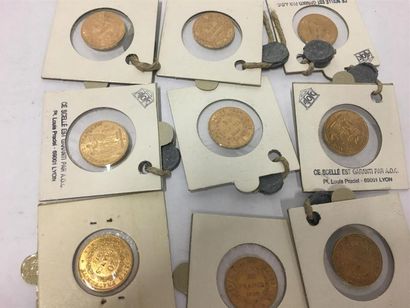 Neuf pièces de 20 francs or IIIème Répub...